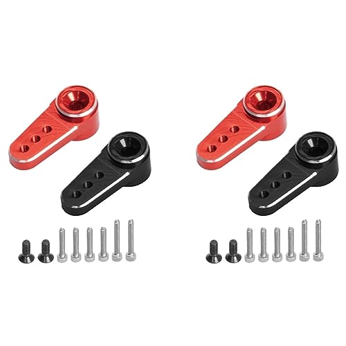 4 Stück Metall 15T Servo Arm Servo Horn passend ES08MA II Servo für Axial SCX24 1/24 RC Crawler Autoteile, Rot + Schwarz 4 Stück Metall 15T Servo Arm Servo Horn passend ES08MA II Servo für Axial SCX24 1/24 RC Crawler Autoteile, Rot + Schwarz von GUIJIALY
