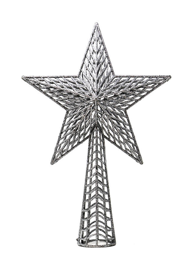 Christbaum-Spitze Glitzerstern silberfarben 27 cm Christbaum-Spitze Glitzerstern silberfarben 27 cm von GUIRMA