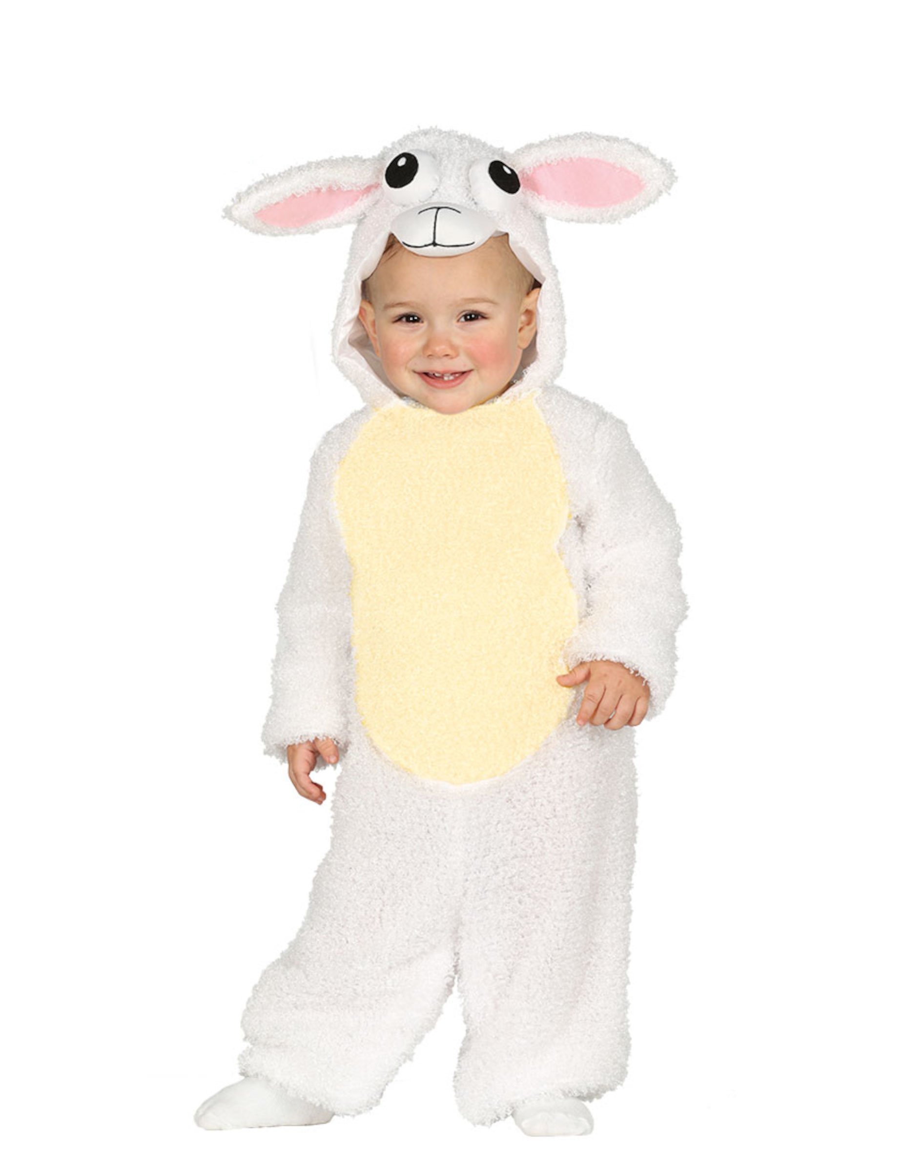 Flauschiges Schafkostüm für Babys weiss-beige von GUIRMA