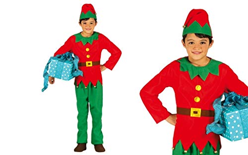 GUIRMA Kinderkostüm Elfen, rot und grün, 7-9 Jahre, 42451 von GUIRMA