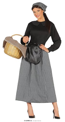 GUIRMA | Kastanienverkäuferin Kostüm für Erwachsene (38-40/M) - Kleid, Schürze und Tuch - Weihnachts- und Neujahrskostüme für Partys und Feiern - Ideal für Damen - Schwarz von GUIRMA