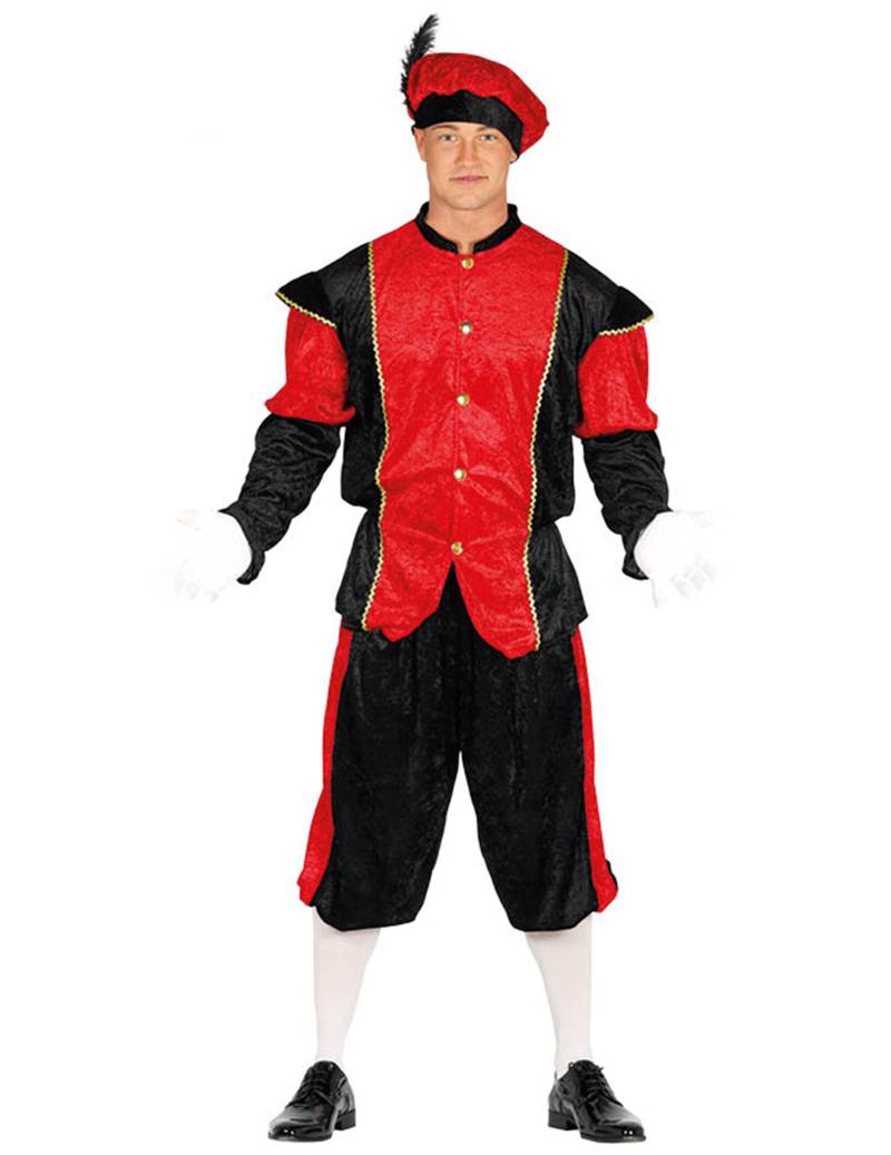 Gehilfe des Nikolaus Kostüm für Erwachsene rot-schwarz von GUIRMA