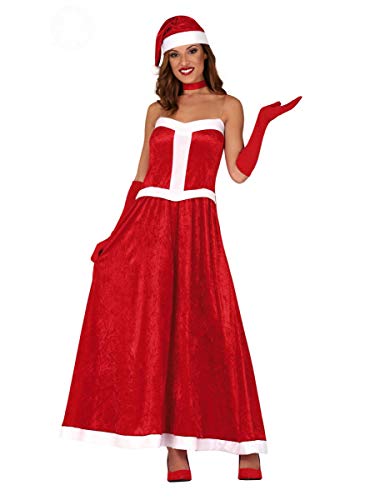 Generique - Langes Weihnachtsfrau-Kostüm für Damen rot - M/L (42-44) von Guirma