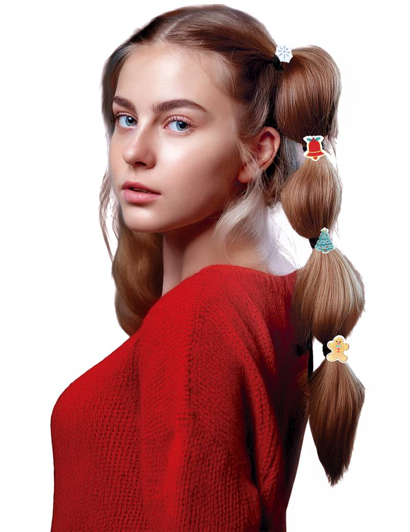 Haargummis Weihnachtsmotiv 6 Stück von GUIRMA