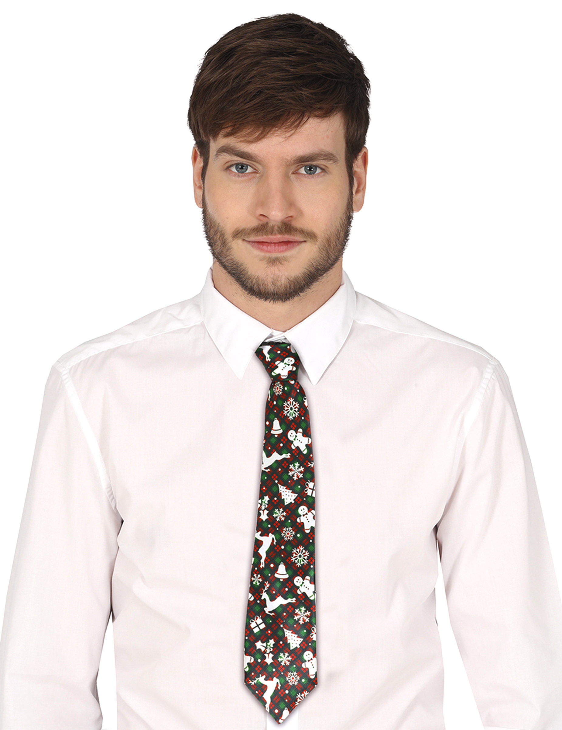 Krawatte kariert mit Weihnachtsmotiven Erwachsene von GUIRMA