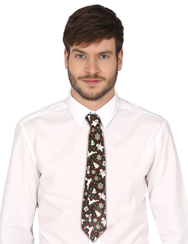 Krawatte kariert mit Weihnachtsmotiven Erwachsene von GUIRMA
