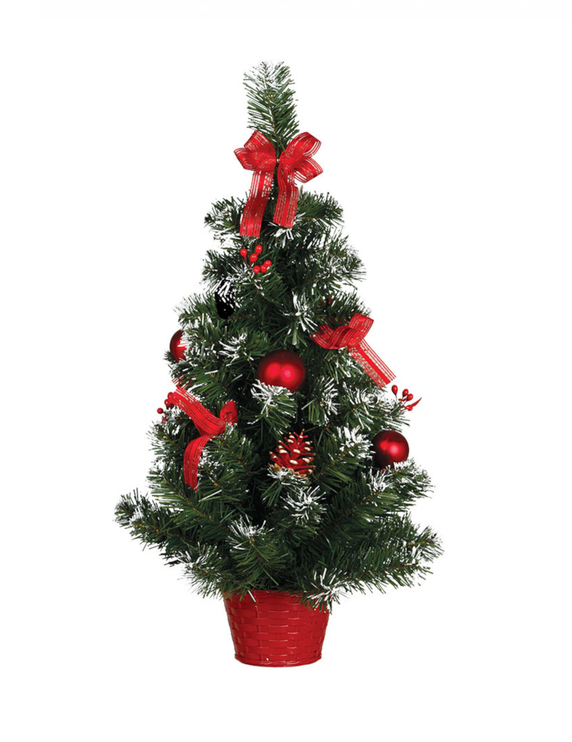 Künstlicher Tannenbaum mit roter Deko 60 cm verschneit Künstlicher Tannenbaum mit roter Deko 60 cm verschneit von GUIRMA