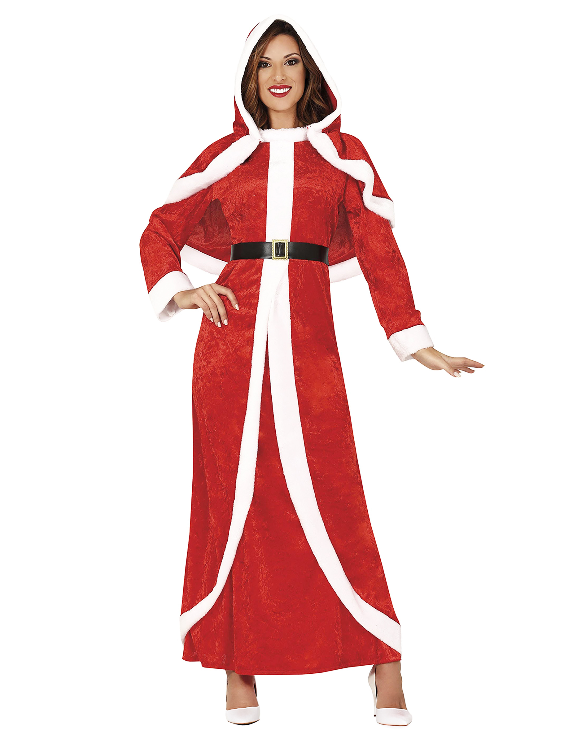 Langes Weihnachtsfrau-Kostüm rot-weiss Langes Weihnachtsfrau-Kostüm rot-weiss von GUIRMA