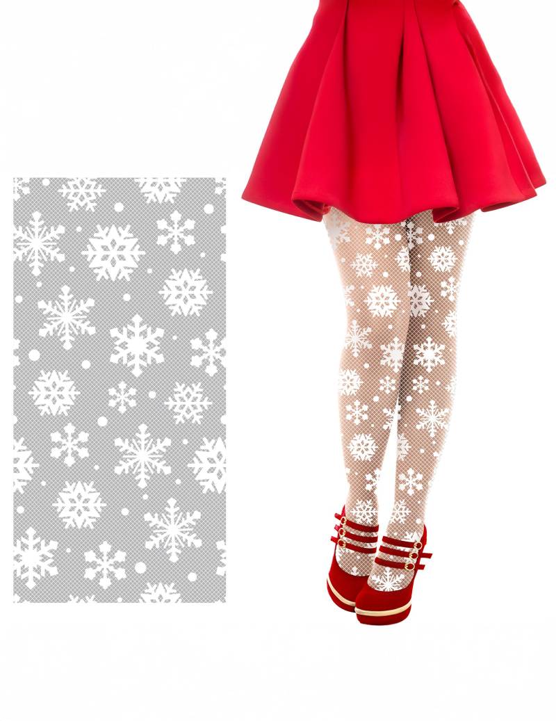 Netzstrümpfe mit Schneeflockenmotiv Weiß für Erwachsene Netzstrümpfe mit Schneeflockenmotiv Weiß für Erwachsene von GUIRMA