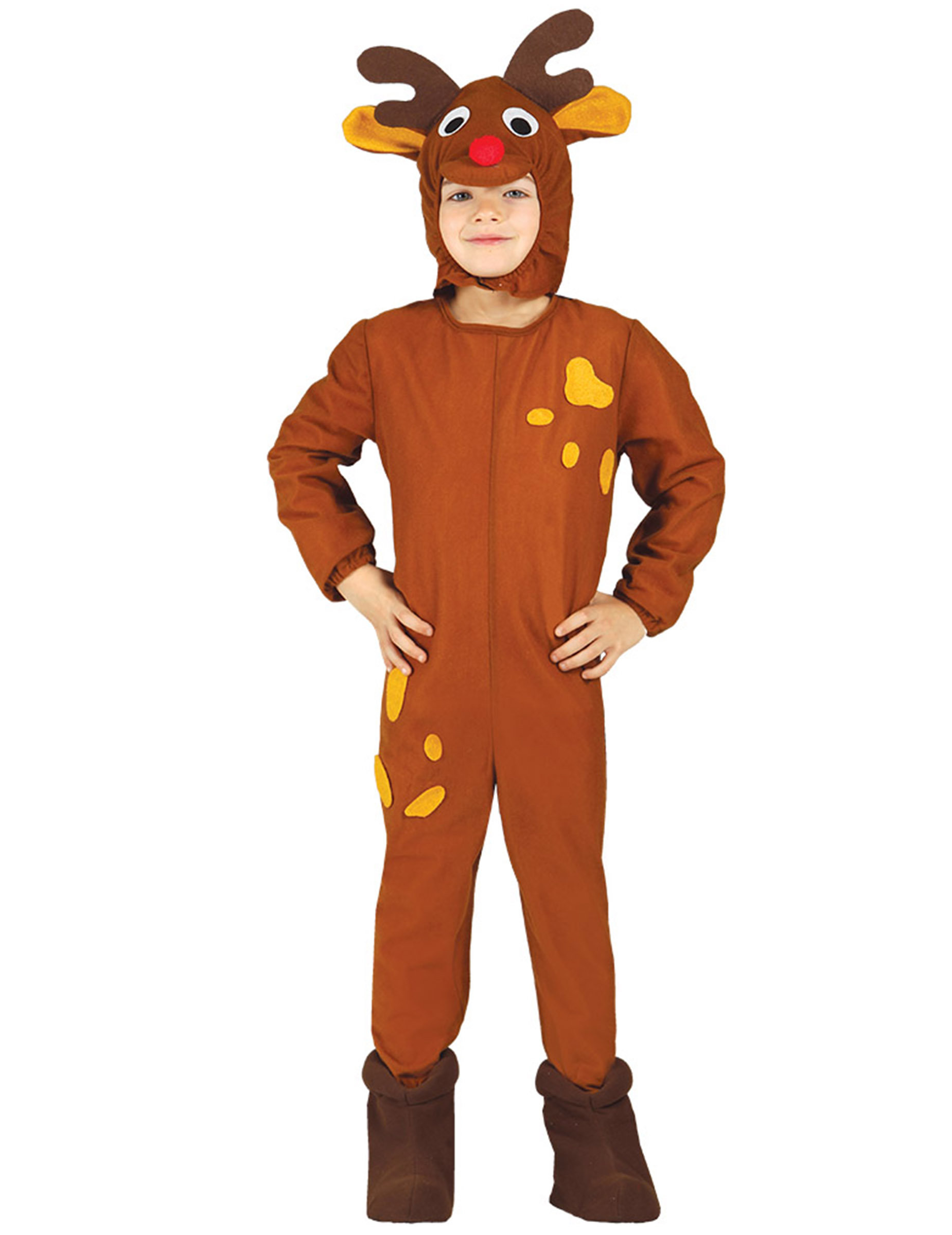 Rentier-Kostüm für Kinder Weihnachten-Overall braun von GUIRMA