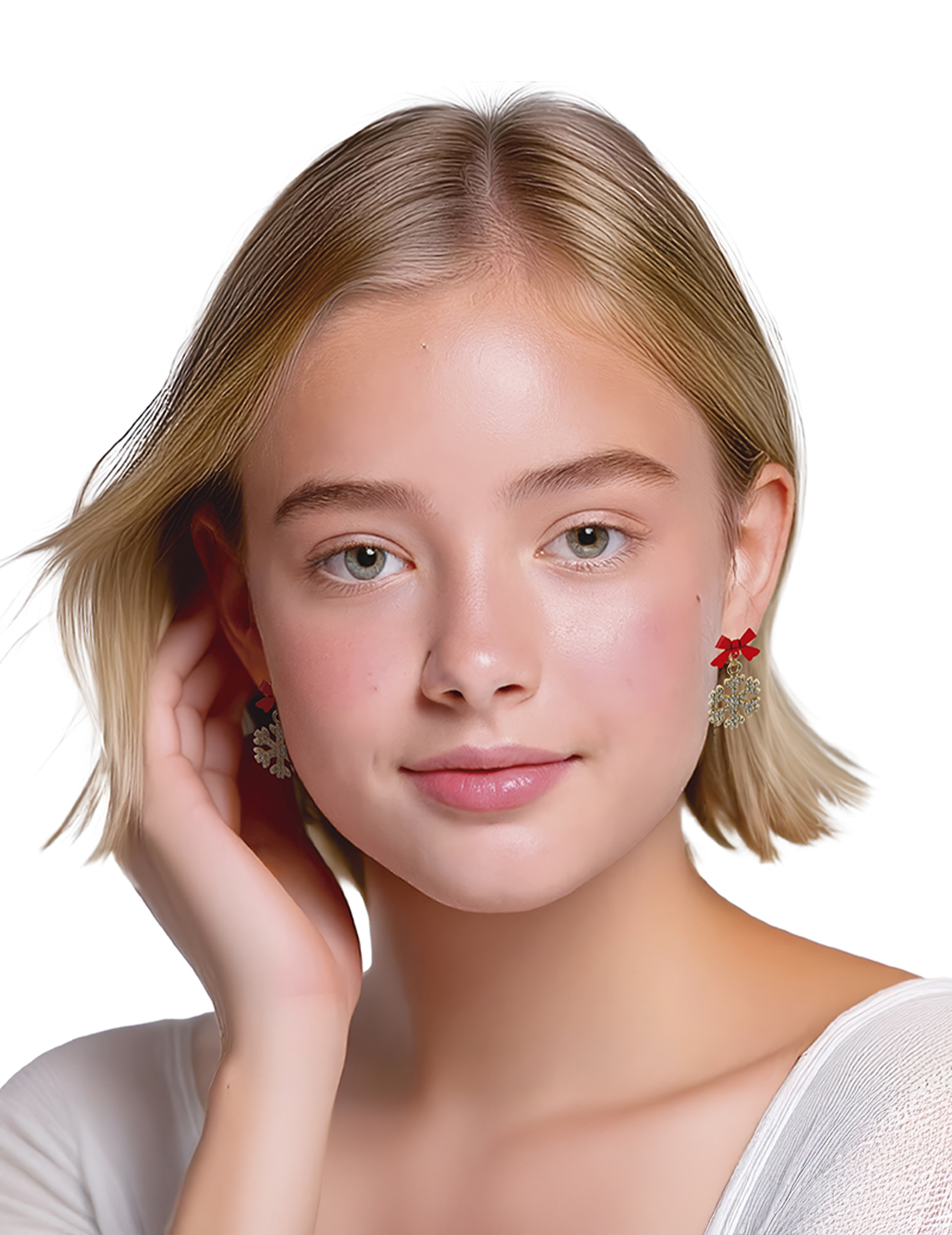 Schneeflocken Ohrringe aus Metall glänzend von GUIRMA