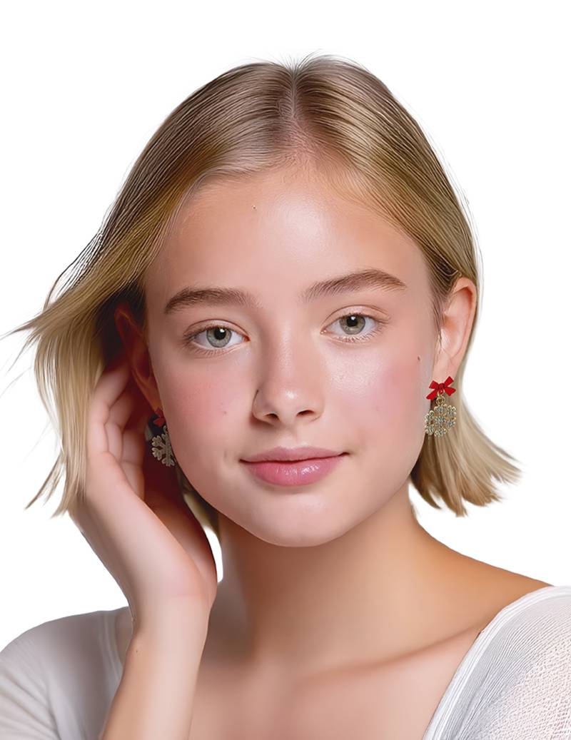 Schneeflocken Ohrringe aus Metall glänzend von GUIRMA