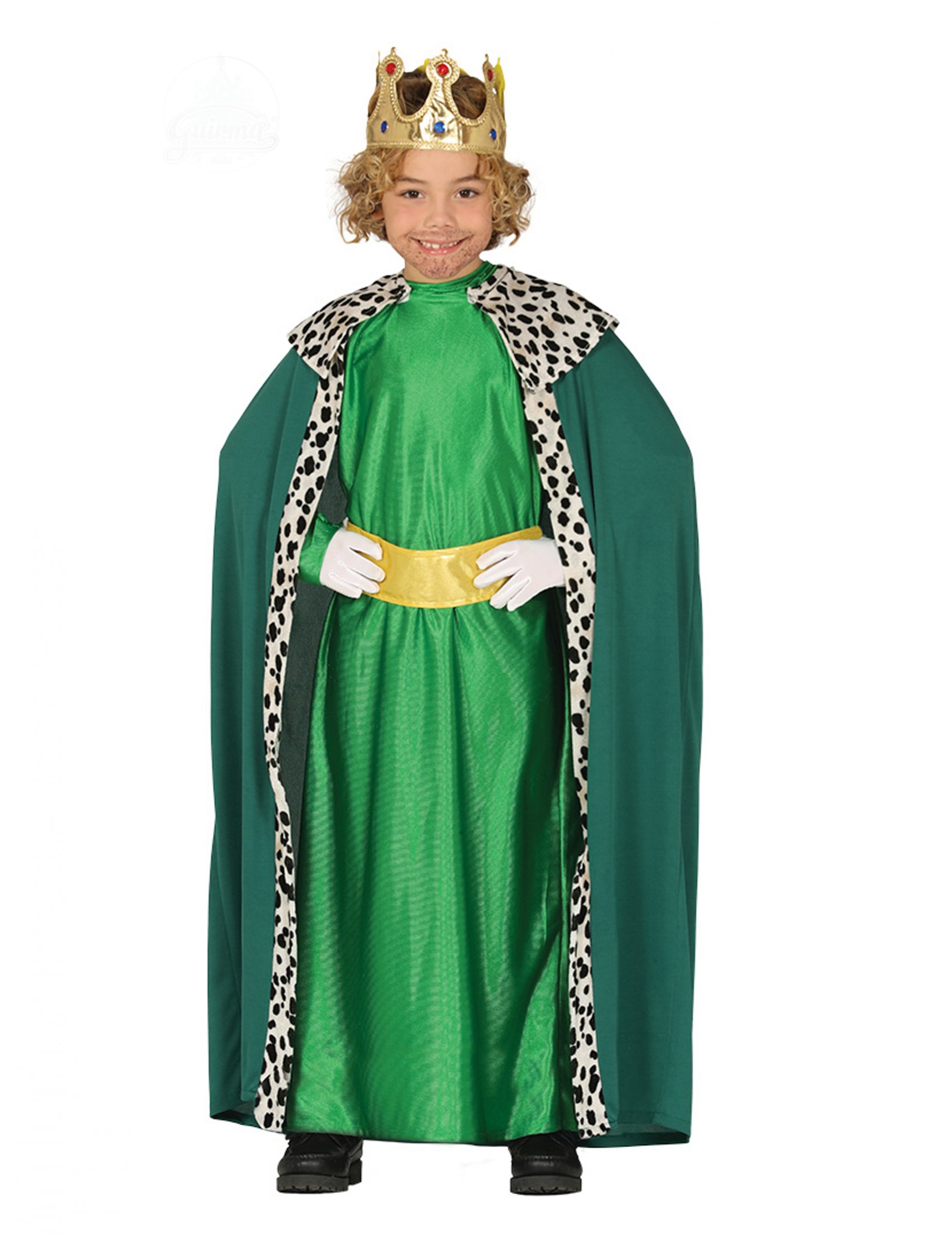 Sternsinger-Kostüm für Kinder Caspar-Kostüm Heilige-drei-Könige-Kostüm grün von GUIRMA