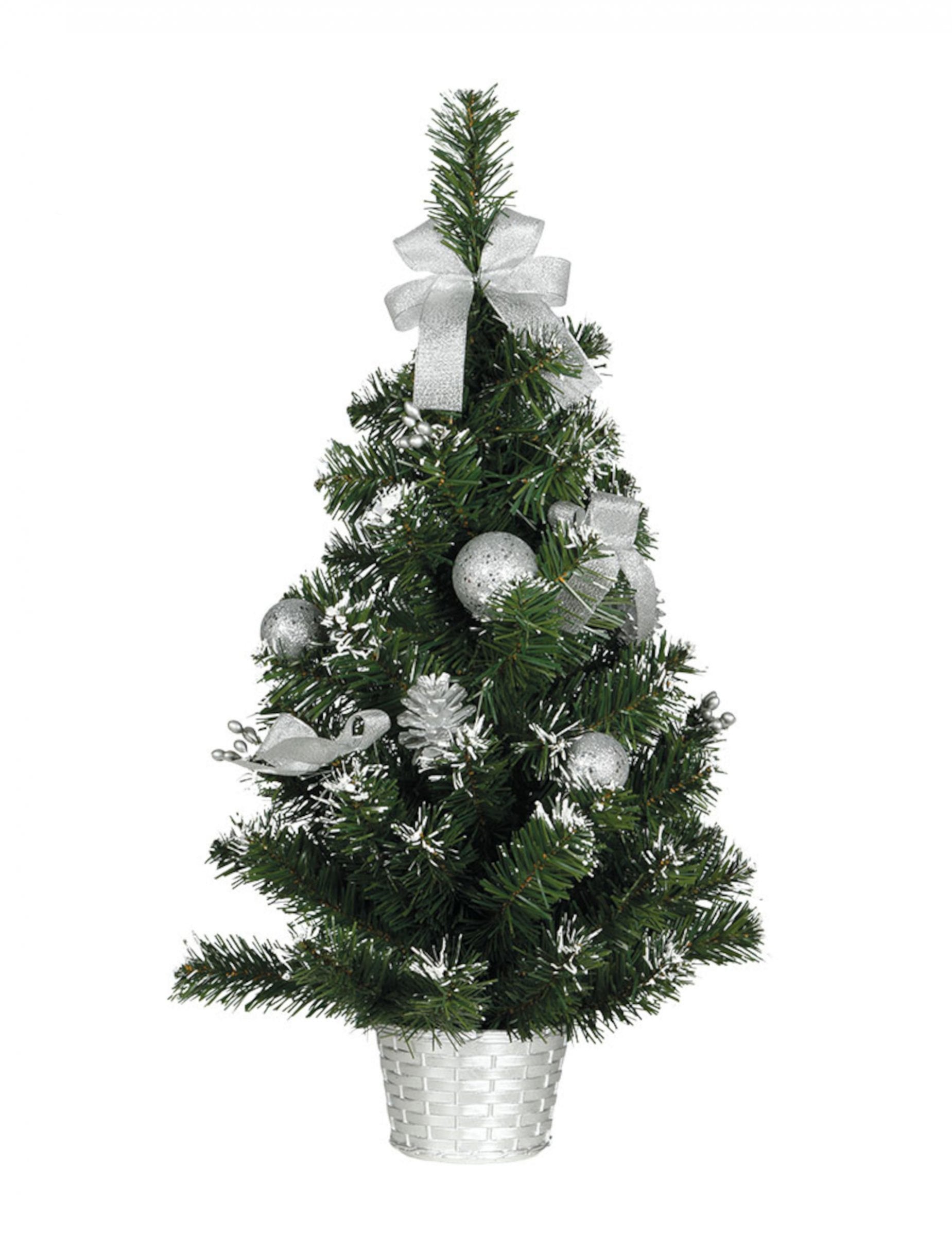 Tannenbaum im Topf mit Silberdeko 60 cm beschneit Tannenbaum im Topf mit Silberdeko 60 cm beschneit von GUIRMA