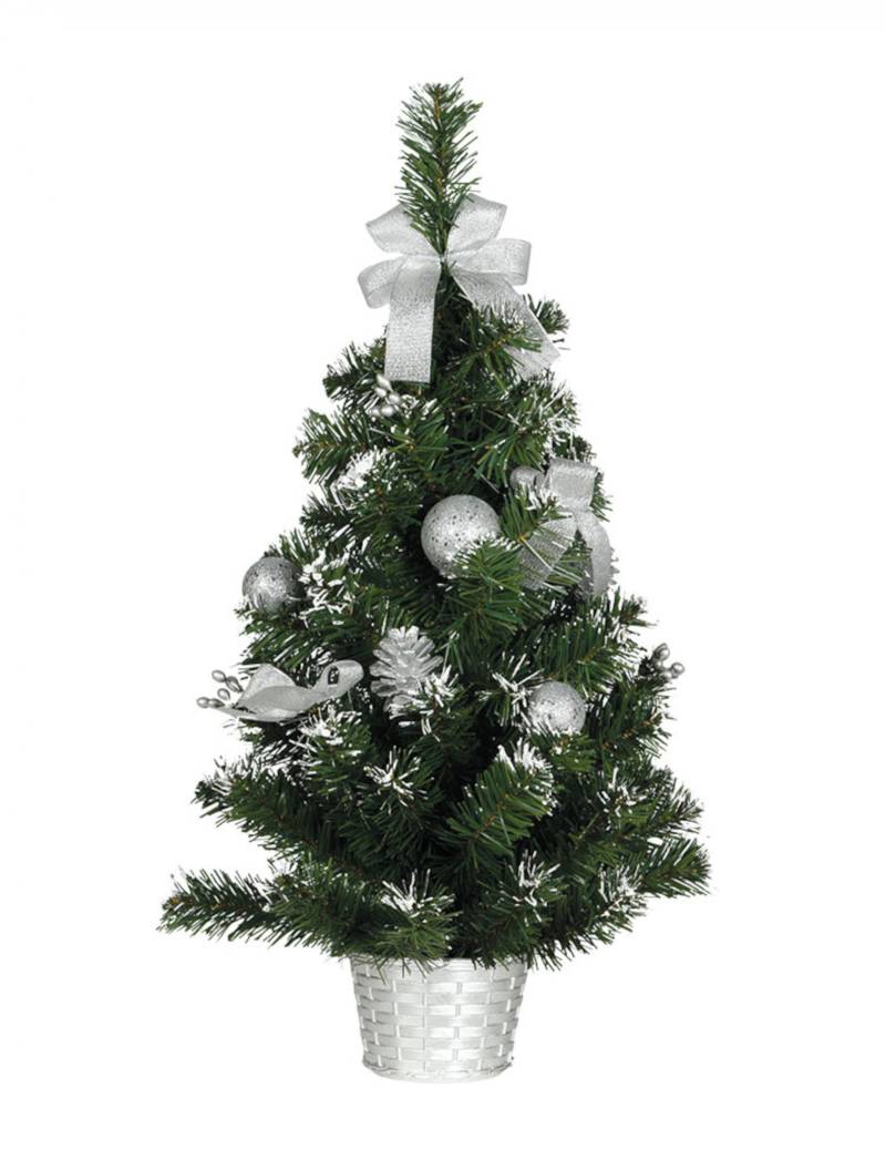 Tannenbaum im Topf mit Silberdeko 60 cm beschneit Tannenbaum im Topf mit Silberdeko 60 cm beschneit von GUIRMA