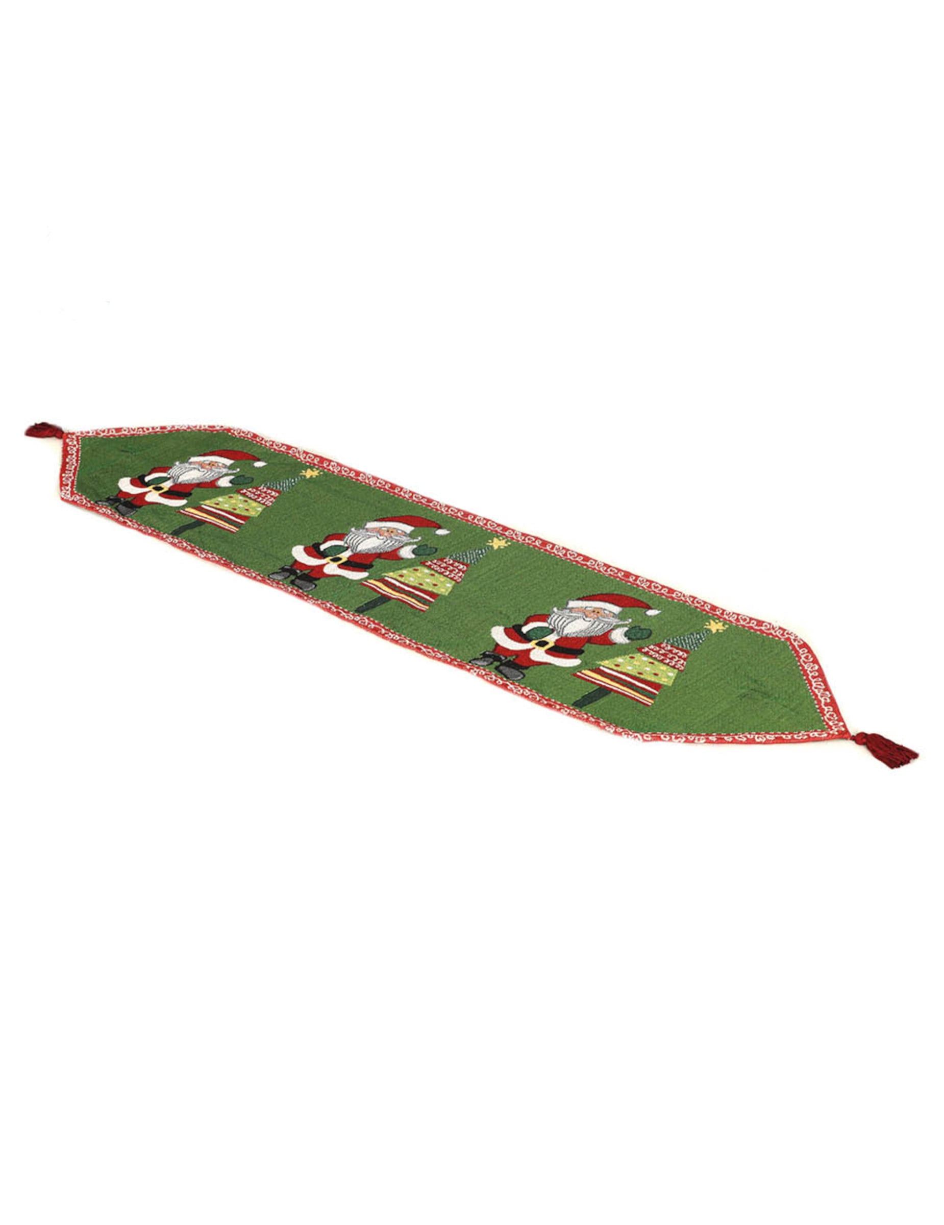 Tischläufer mit Quasten 140 x 33 cm Weihnachten grün Stoff Tischläufer mit Quasten 140 x 33 cm Weihnachten grün Stoff von GUIRMA
