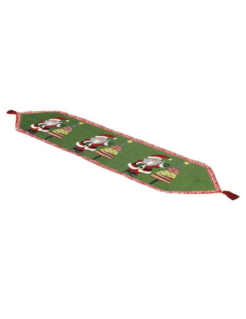 Tischläufer mit Quasten 140 x 33 cm Weihnachten grün Stoff Tischläufer mit Quasten 140 x 33 cm Weihnachten grün Stoff von GUIRMA