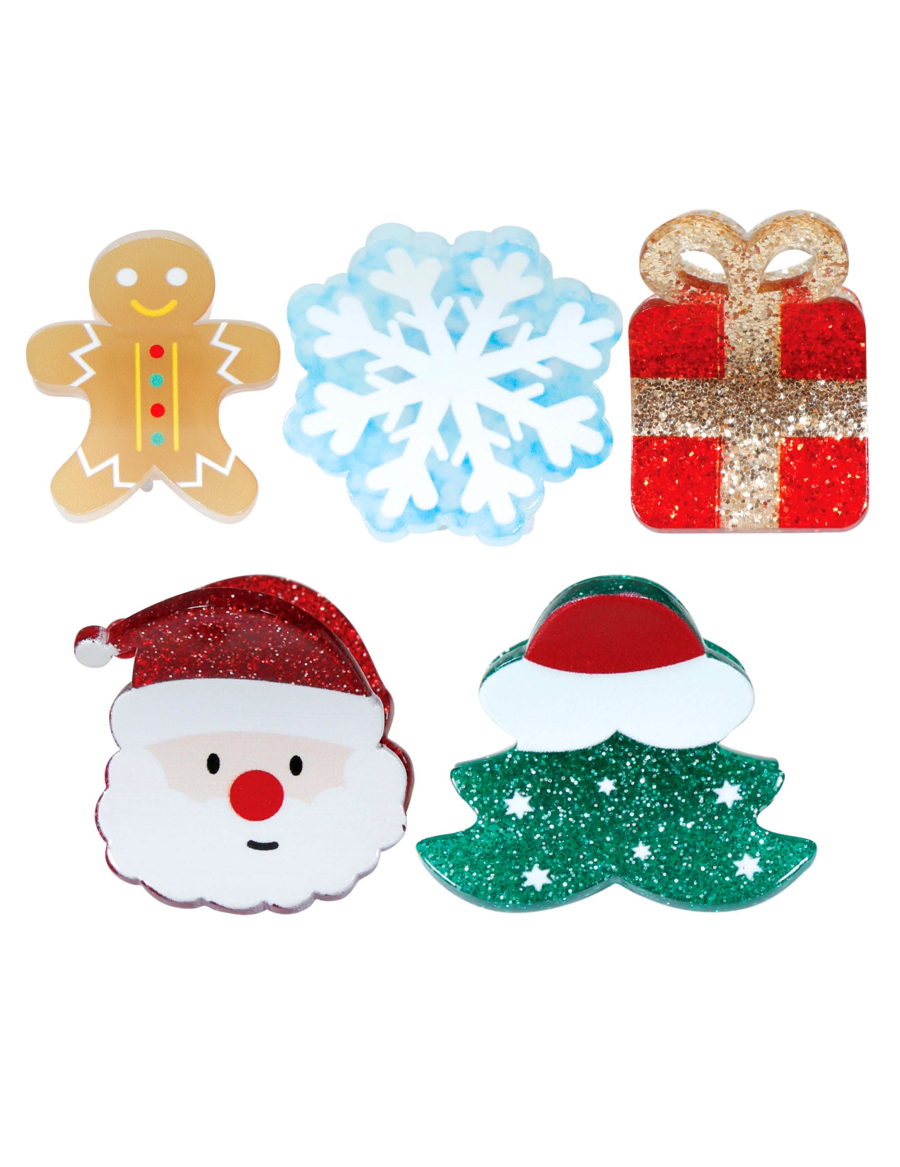 Weihnachts Haarspangen mit Glitzer 5 Stück von GUIRMA