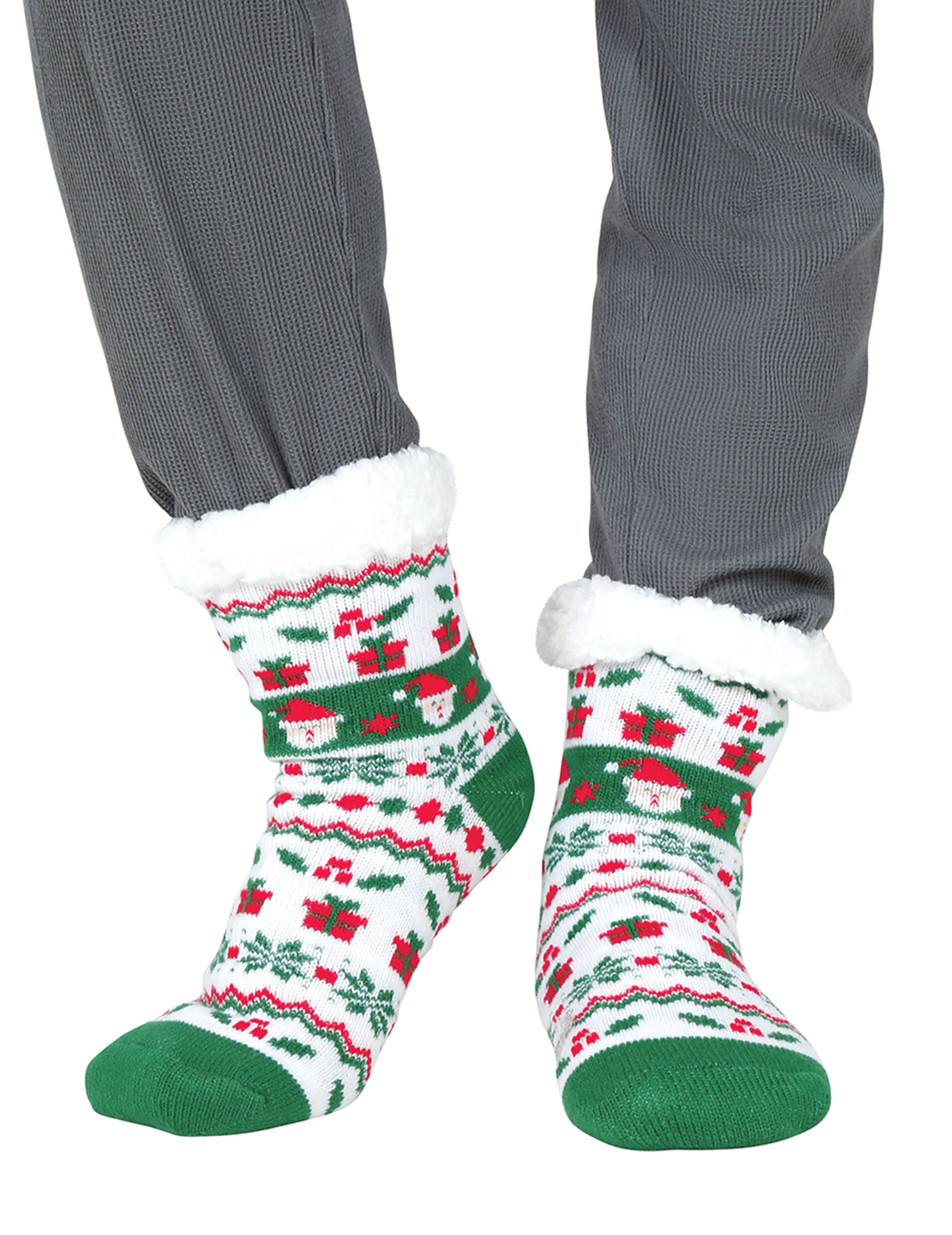 Weihnachts Thermosocken für Erwachsene Weiß Grün Weihnachts Thermosocken für Erwachsene Weiß Grün von GUIRMA
