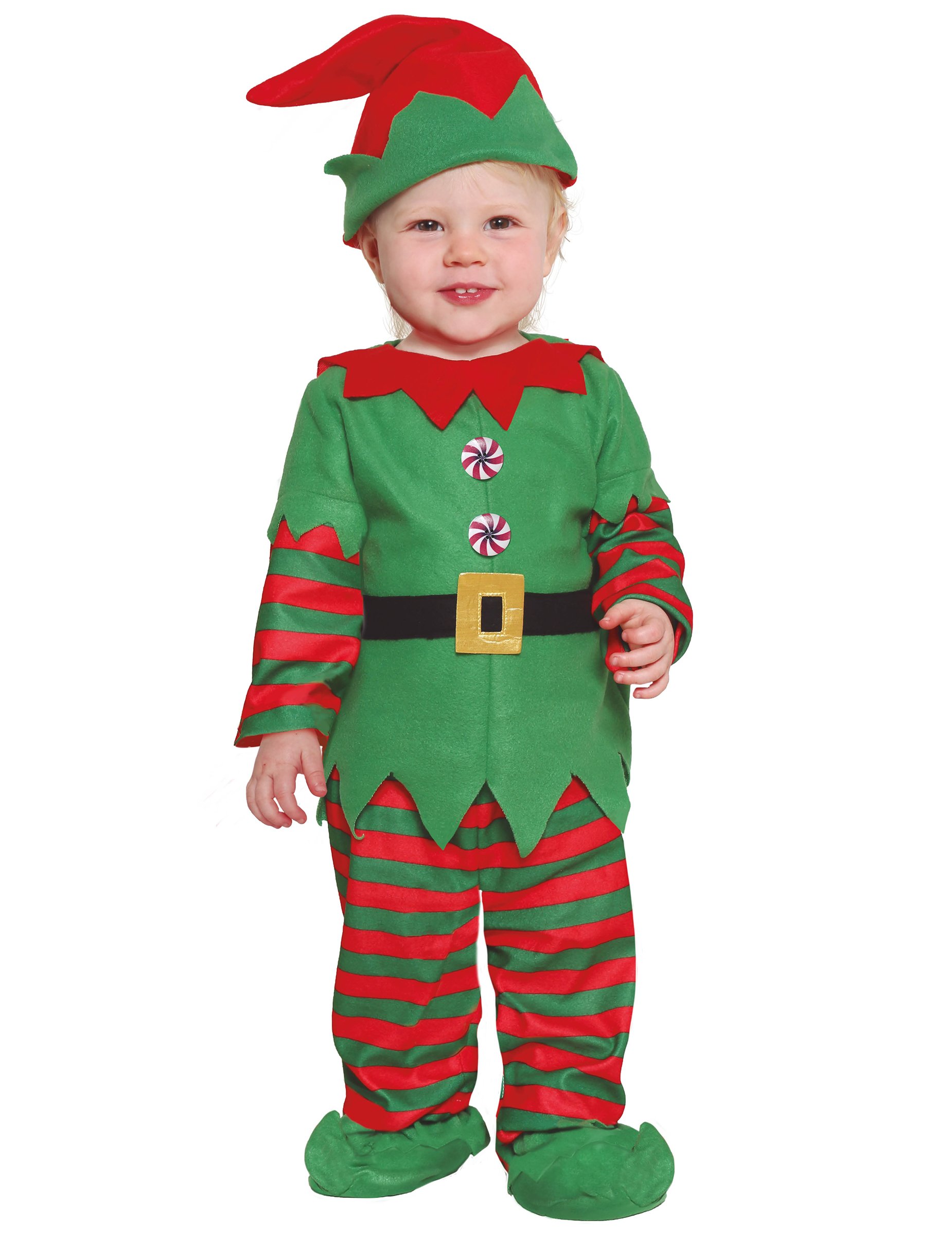 Weihnachtself-Babykostüm für Weihnachten rot-grün Weihnachtself-Babykostüm für Weihnachten rot-grün von GUIRMA