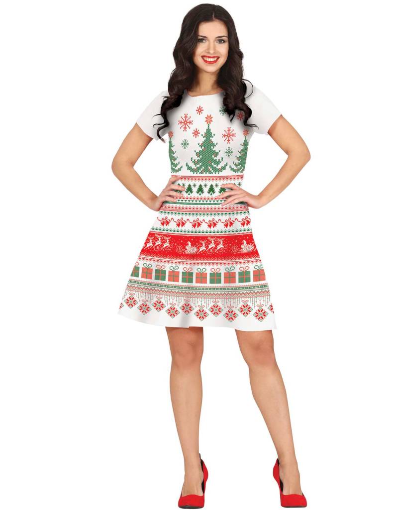 Weihnachtsfrau Kleid Motiv für Damen Grün Rot Weiß Weihnachtsfrau Kleid Motiv für Damen Grün Rot Weiß von GUIRMA