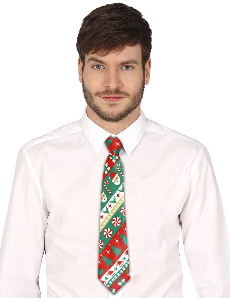Weihnachtskrawatte für Erwachsene Rot Grün von GUIRMA