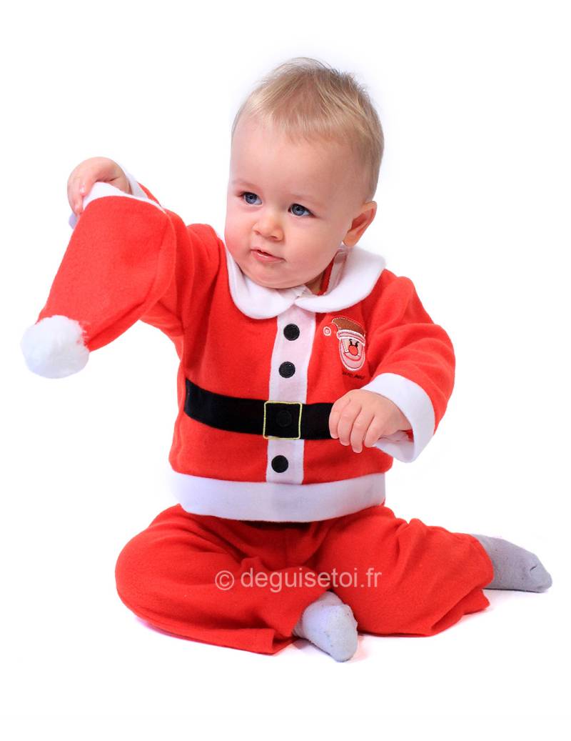 Weihnachtsmann-Babykostüm Weihnachtskostüm für Babys rot-weiss-schwarz von BCI