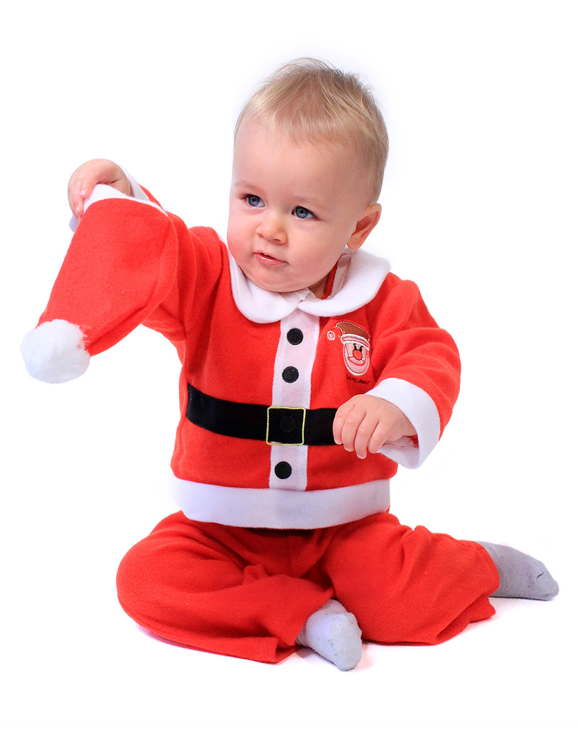 Weihnachtsmann-Babykostüm Weihnachtskostüm für Babys rot-weiss-schwarz von GUIRMA