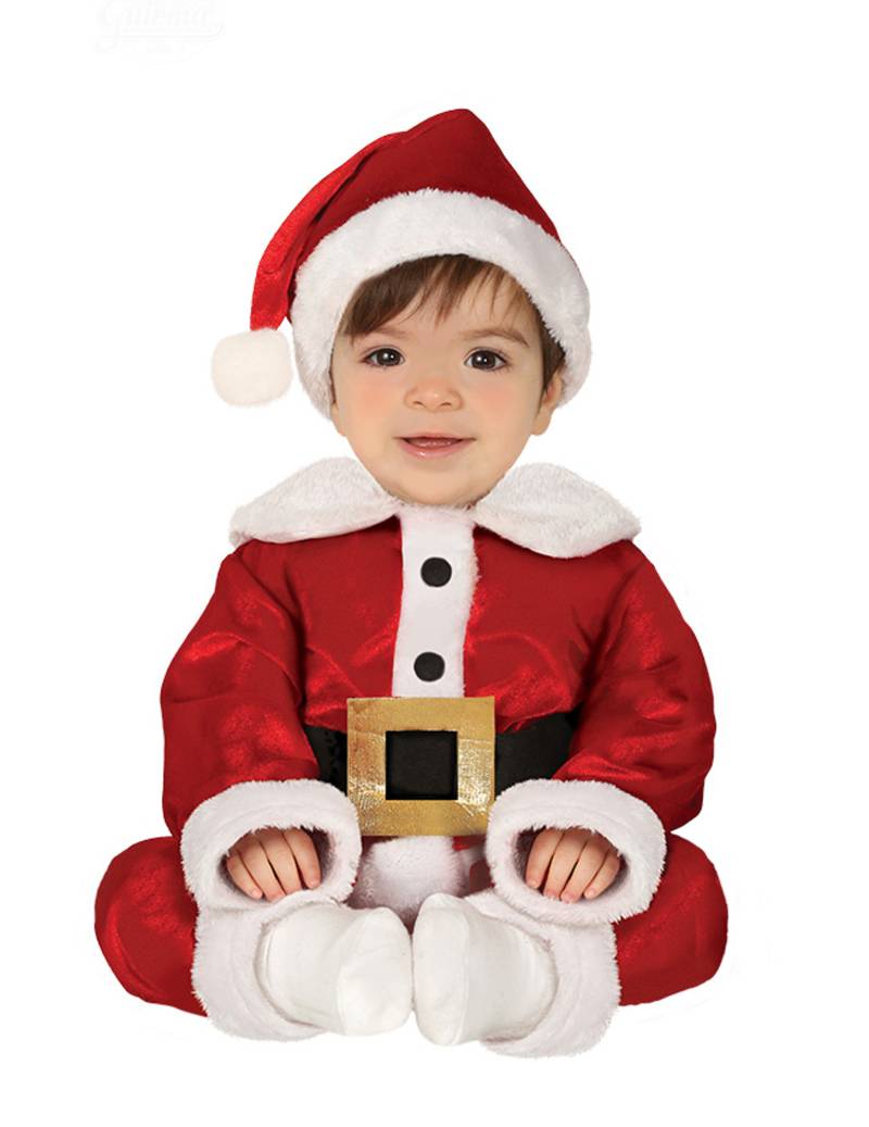 Weihnachtsmann-Kostüm für Babys Baby-Weihnachtskostüm rot-weiss-schwarz von GUIRMA