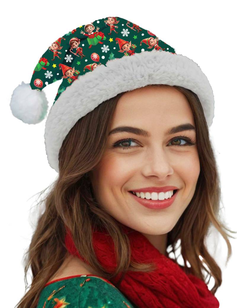 Weihnachtsmütze für Erwachsene mit Weihnachtsmotiven Grün Weihnachtsmütze für Erwachsene mit Weihnachtsmotiven Grün von GUIRMA