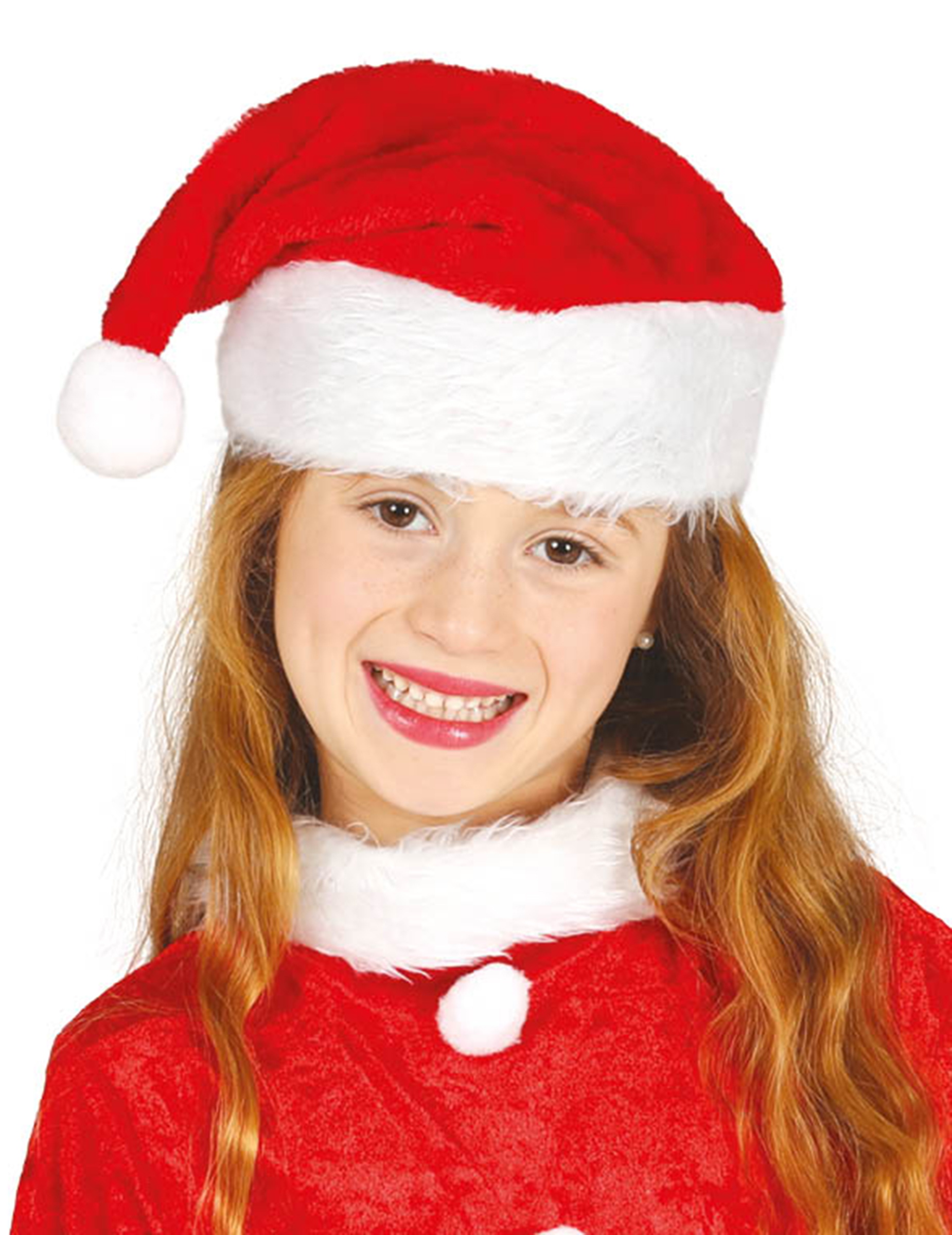 Weihnachtsmütze für Kinder Plüsch rot-weiss Weihnachtsmütze für Kinder Plüsch rot-weiss von GUIRMA