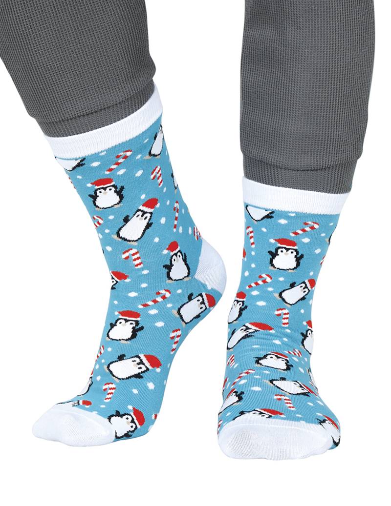 Weihnachtssocken Pinguin Motiv für Erwachsene Blau Weihnachtssocken Pinguin Motiv für Erwachsene Blau von GUIRMA
