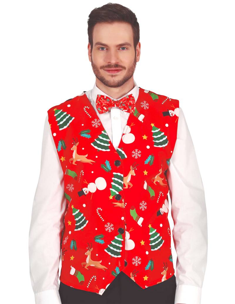 Weihnachtsweste Rot Erwachsene von GUIRMA