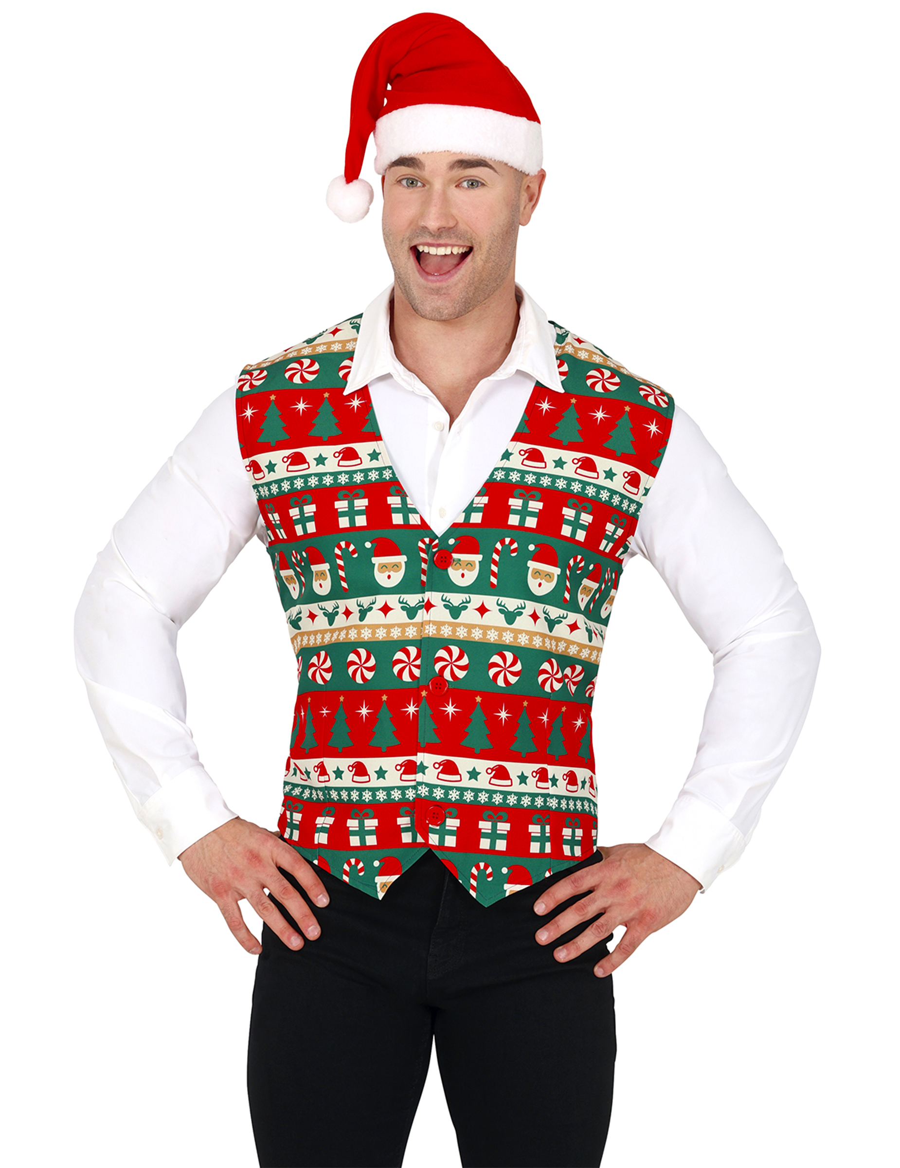 Weihnachtsweste für Erwachsene Rot Grün Weihnachtsweste für Erwachsene Rot Grün von GUIRMA