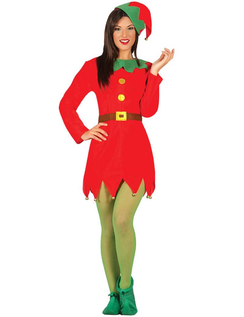 Wichtel-Kostüm für Damen Weihnachtskostüm rot-grün von GUIRMA
