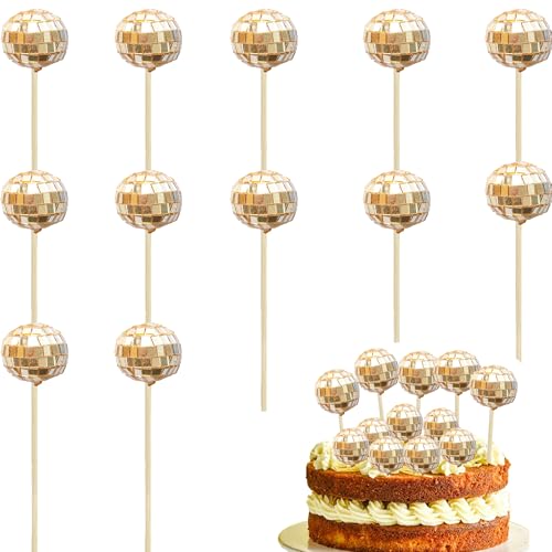 Discokugel Kuchen Toppers,12 Stück Disco Spiegel Ball, 1970s Mini Discokugel Tortendeko, 3 cm Discokugel Tortendeko Spiegelkugel, Disco Ball Cake Toppers für Geburtstags,Disko Themenparty (Champagner) Discokugel Kuchen Toppers,12 Stück Disco Spiegel Ball, 1970s Mini Discokugel Tortendeko, 3 cm Discokugel Tortendeko Spiegelkugel, Disco Ball Cake Toppers für Geburtstags,Disko Themenparty (Champagner) von GUIZIYAO