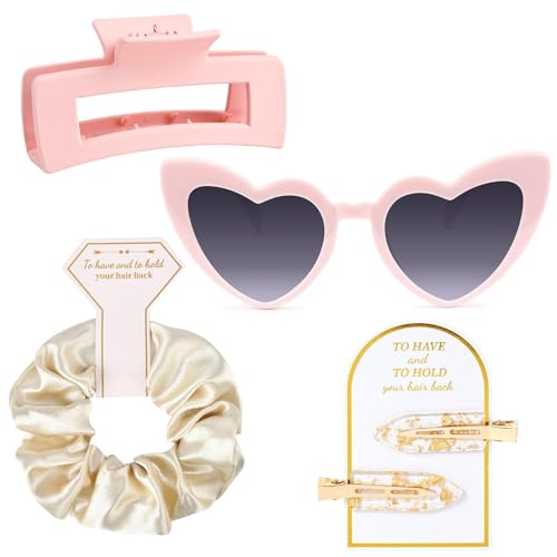 GUIZIYAO Bride to Be Herzbrille, Brautjungfern Scrunchies, Haarnadeln, sonnenbrille hochzeit, für Braut- und Junggesellenabschiede, Damenaccessoires und Hochzeitsdekorationen (B) von GUIZIYAO