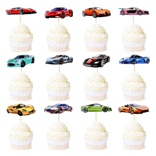 Tortendeko Auto, 24 Stück Cupcake Toppers, Geburtstag Tortendeko Cars, Tortendeko Kindergeburtstag, Tortendeko Auto Geburtstagstorte, für Motto Party, Babyparty, Geburtstag Partyzubehör Tortendeko Auto, 24 Stück Cupcake Toppers, Geburtstag Tortendeko Cars, Tortendeko Kindergeburtstag, Tortendeko Auto Geburtstagstorte, für Motto Party, Babyparty, Geburtstag Partyzubehör von GUIZIYAO