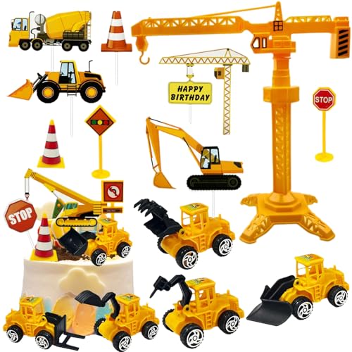 Tortendeko Baustelle, 18 Stück Bagger Kuchendeko, Baustellenfahrzeuge Verkehrsschilder Kinder, Kunststoff Bagger Spielzeugauto, Bagger Cake Topper, Baustellen Fahrzeuge Tortendeko Tortendeko Baustelle, 18 Stück Bagger Kuchendeko, Baustellenfahrzeuge Verkehrsschilder Kinder, Kunststoff Bagger Spielzeugauto, Bagger Cake Topper, Baustellen Fahrzeuge Tortendeko von GUIZIYAO