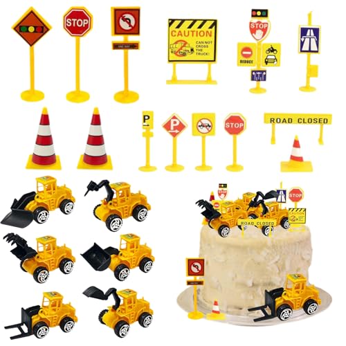 Tortendeko Baustelle, 20 Stück Bagger Kuchendeko, Baustellenfahrzeuge Verkehrsschilder Kinder, Kunststoff Bagger Spielzeugauto, Bagger Cake Topper, Baustellen Fahrzeuge Tortendeko Tortendeko Baustelle, 20 Stück Bagger Kuchendeko, Baustellenfahrzeuge Verkehrsschilder Kinder, Kunststoff Bagger Spielzeugauto, Bagger Cake Topper, Baustellen Fahrzeuge Tortendeko von GUIZIYAO