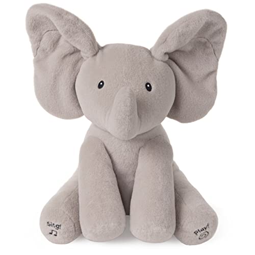 GUND Offizielles Baby Flappy der Elefant, interaktives und musikalisches Plüschtier, 30,5 cm, gefüllt, kuschelig, Peek-a-Boo Teddy, Geschenk, Flauschiges Tier-Thema, weiches Spielzeug für Neugeborene von GUND