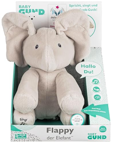 GUND Flappy, der singende und sprechende Elefant spielt Guck-Guck mit den Ohren - deutsch, ca. 30 cm, ab 10 Monaten GUND Flappy, der singende und sprechende Elefant spielt Guck-Guck mit den Ohren - deutsch, ca. 30 cm, ab 10 Monaten von GUND