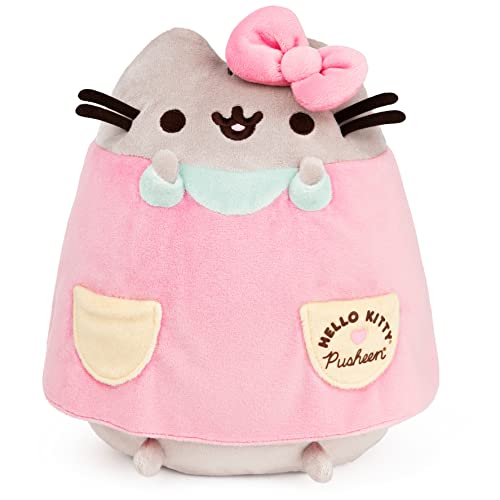 GUND Hello Kitty x Pusheen The Cat Stofftier, Sanrio Pusheen Kostüm Plüsch, 24,1 cm von GUND
