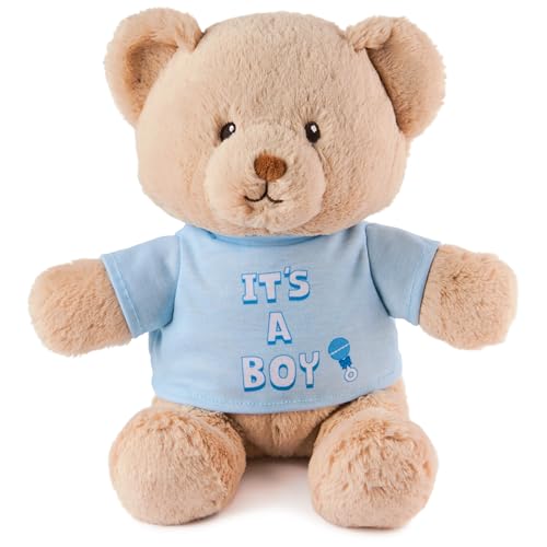 GUND "It's a Boy" Nachhaltiger Botschaftsbär mit blauem T-Shirt, Teddybär aus 100% recycelten Materialien, für Kinder ab 1 Jahren, Hellbraun, 30,5 cm GUND "It's a Boy" Nachhaltiger Botschaftsbär mit blauem T-Shirt, Teddybär aus 100% recycelten Materialien, für Kinder ab 1 Jahren, Hellbraun, 30,5 cm von GUND