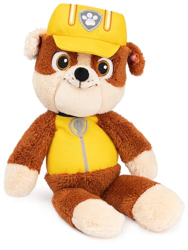 GUND PAW Patrol Schlenkerplüsch Rubble, 30 cm - hochwertiges Plüschtier aus weichem Velours-Frottee mit gestickten Augen, original im Look der TV-Serie, für Kinder ab 1 Jahr von GUND