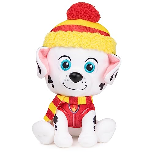 GUND Paw Patrol Holiday Winter Marshall in Schal und Mütze, offiziell lizenziertes Plüschtier ab 1 Jahren, 15,2 cm von GUND