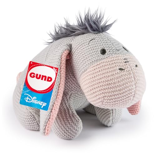 GUND Disney Offizieller I-Aah-Strick-Plüsch, Winnie Puuh, Stofftier ab 1 Jahren, Grau, 25,4 cm von GUND