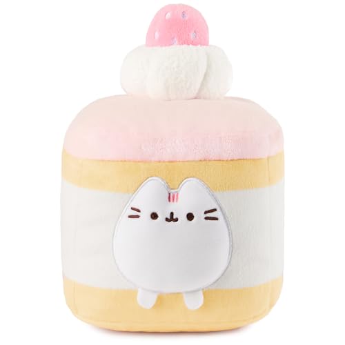 GUND Pusheen Erdbeere Biskuitkuchen Plüsch Squishy Spielzeug Sammlerstück Plüschtier Dessert Plüsch Katze Stofftier ab 8 Jahren Rosa 6 Zoll von GUND