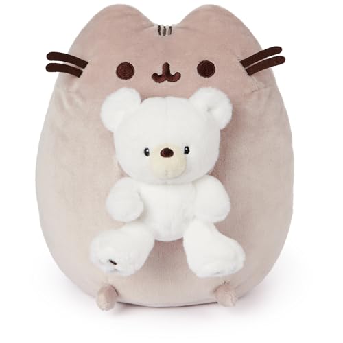 GUND Pusheen mit Kai-Bär, Plüschtier, Katze mit Teddybär, ab 8 Jahren, 24,1 cm, Grau von GUND