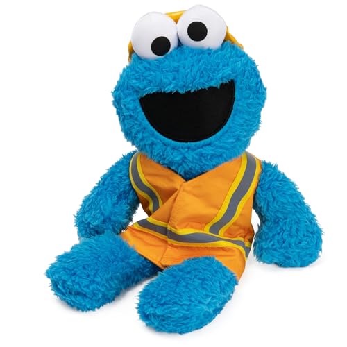 GUND Sesamstraße Offizieller Bauarbeiter Krümelmonster Muppet Plüsch, Premium-Plüschtier ab 1 Jahren, Blau/Orange, 33 cm von GUND